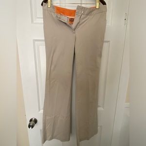 Tory Burch - Tan Khakis Pants with Orange Flare - EXCELLENT Condition - Size 4